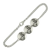 Michigan Triple Charm Chain Link Bracelet