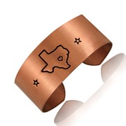 Texas Heart Map & Stars Cuff