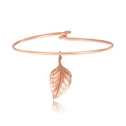 Small Solid Leaf Hook Bangle