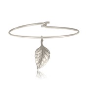 Small Solid Leaf Hook Bangle