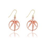Marijuana Leaf Ring Earrings