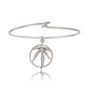 Marijuana Leaf Ring Hook Bangle