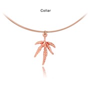 Marijuana Leaf Round Collar Pendant