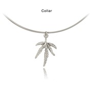 Marijuana Leaf Round Collar Pendant