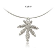 Marijuana Leaf Round Collar Pendant