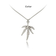 Marijuana Leaf V-Neck Collar Pendant