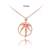 Marijuana Leaf Ring V-Neck Collar Pendant