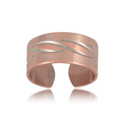 Twist Inlay Two-Tone Adjustable Ring