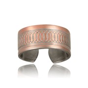 Swirl Inlay Two-Tone Adjustable Ring