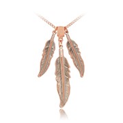 Triple Feather Two-Tone Chain Pendant