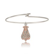 Flower Spoon Two-Tone Hook Bangle