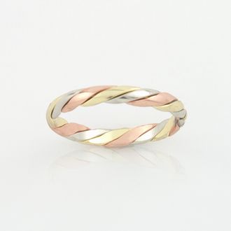 Smooth Tri-color Twist Ring