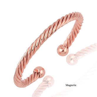 Solid Copper Twist Magnetic Cuff