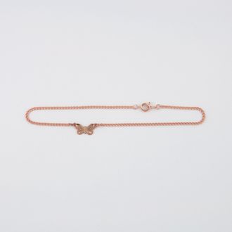 Engraved Mini Butterfly Anklet