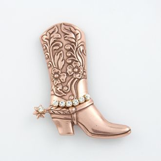 Boot and Rhinestones Pin