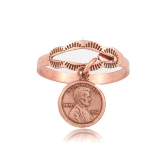 Mini Penny Charm Adjustable Ring