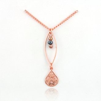 Marquise and Tear Drop with Bead Neck