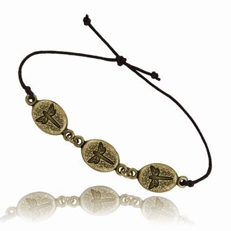 Dragonfly Oval Triple Adjustable Bracelet