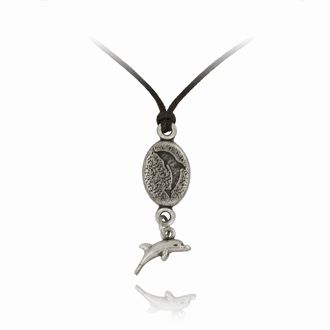 Dolphin Drop Nature Pals Adjustable Oval Dolphin Pendant
