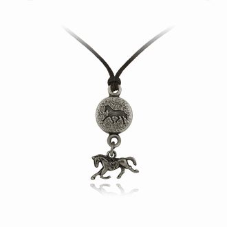 Race Horse Drop Nature Pals Adjustable Round Horse Pendant