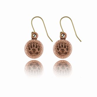 Bear Paw Print Round Earrings