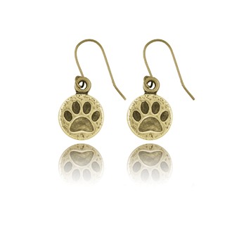 Dog Paw Print Round Earrings