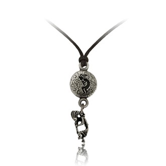 Kokopelli Round Adjustable Pendant Kokopelli Drop Charm