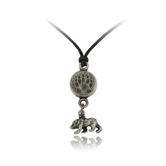 Bear Paw Print Round Adjustable Pendant Bear Drop Charm