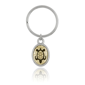 Turtle Mini-Elegance Two Tone Oval Key Ring