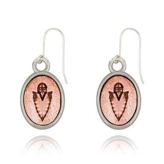 Arrowhead Mini-Elegance Oval Two Tone Earrings