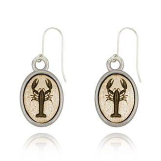 Lobster Mini-Elegance Oval Two Tone Earrings