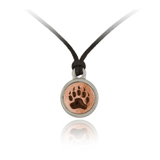 Bear Paw Print Mini-Elegance Round Adjustable Silk Pendant