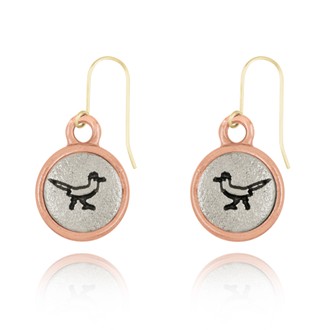 Roadrunner Left & Right Mini-Elegance Round Two Tone Earrings