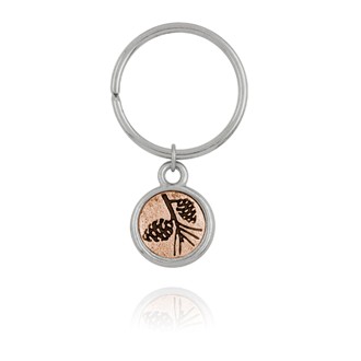 Pine Cones Mini-Elegance Two Tone Round Key Ring