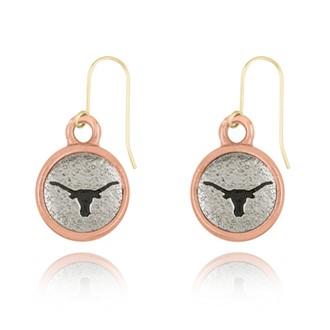 Longhorn Mini-Elegance Round Two Tone Earrings