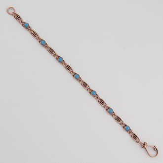 Round Simulated Stone Link Bracelet