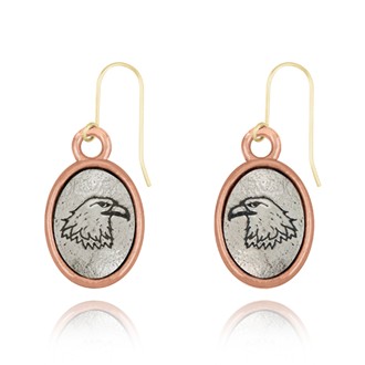 Eagle Left & Right Mini-Elegance Round Two Tone Earrings