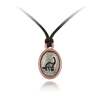 Dinosaur Mini-Elegance Oval Adjustable Silk Pendant