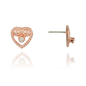 Heart Open and Rhinestone Post Ear