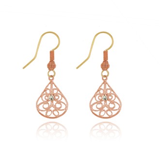 Teardrop Filigree with Rhinestone Ear