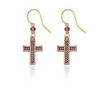 Bordered Cross Earrings