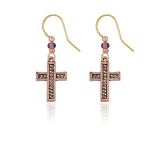 Bordered Cross Earrings