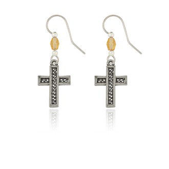 Bordered Cross Earrings