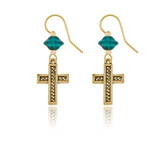 Bordered Cross Earrings