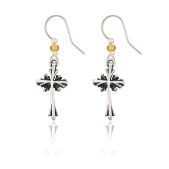 Flanked Cross Earrings