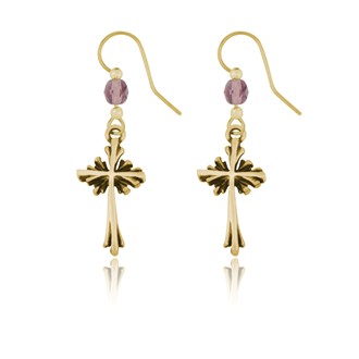 Flanked Cross Earrings