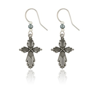 Gathered Cross Earrings