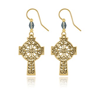 Ornate Filigree Cross Earrings