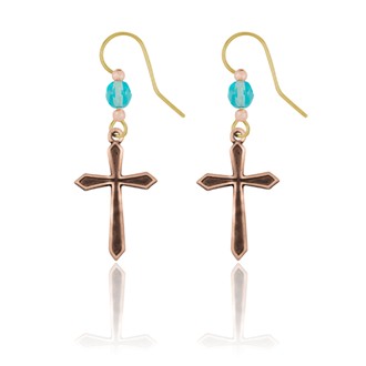 Pointed Edge Outline Cross Earrings