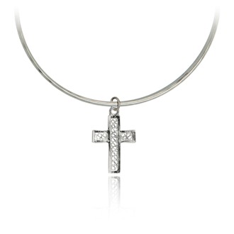 Bordered Cross Bangle Bracelet